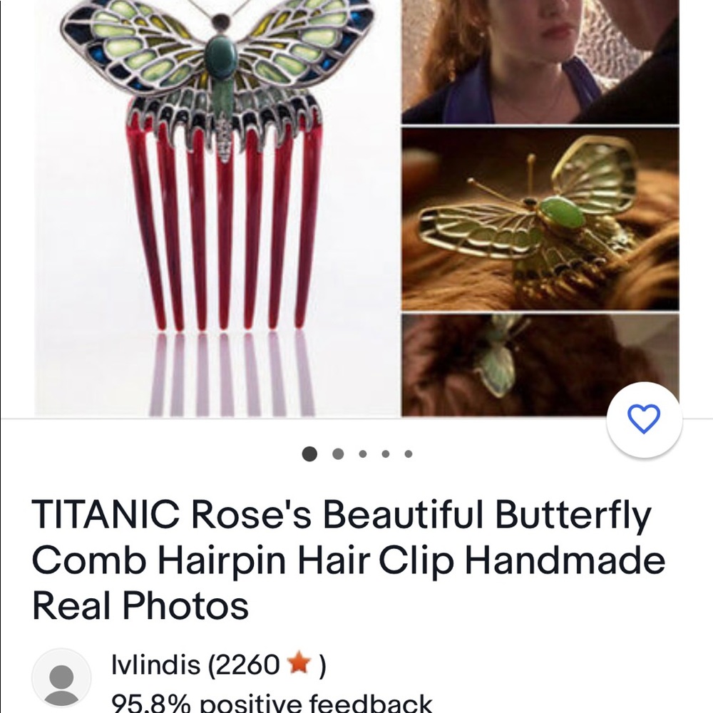Titanic Rose’s Butterfly hairpin comb